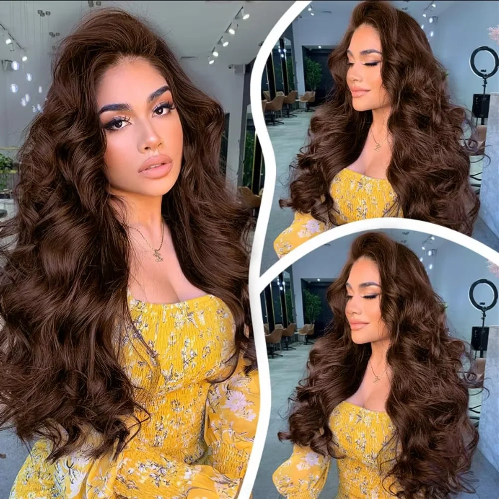 10A Brazilian Bundles with Closure Body Wave Bundles Human Hair With 4x4 Lace Closure Brown Blonde Colored 3/4 Bundles Hair Remy