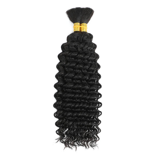 Deep Wave Bulk Human Hair for Braiding No Weft Human Braiding Hair For Boho Braids Brazilian Virgin Human Hair Extensions 33#